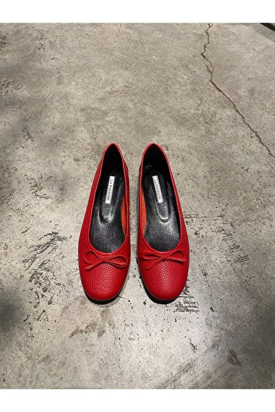 LA PASSION HAKİKİ DERİ TAMAMI EL YAPIMI FLOTER KIRMIZI BABET