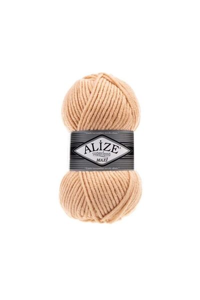 Alize Süperlana Maxi Χοντρό Πλεκτό Σχοινί 502 Κρέμα Καραμέλα