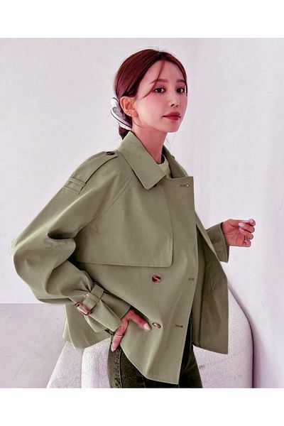 POD Biker Style Short Trench Coat