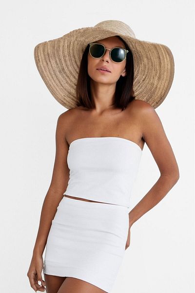 RANNİ THE RİZZLER 100% Cotton Double Layer Strapless Crop (Narrow Molded)