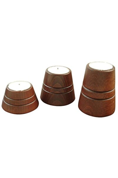Panaroma Ahşap Üçlü Tealight Piramit Model
