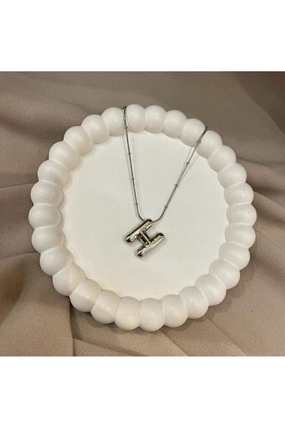 Mistik Aksesuar Steel Huge Balloon Letter Necklace