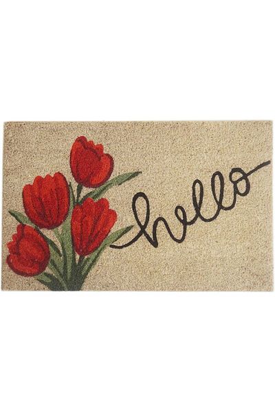 ORCHID HELLO BLEACH PRINTED COIR DOORMAT 40X60 CM