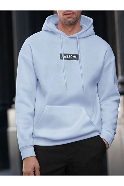 Altamira Чоловічий світшот з капюшоном Bebe Blue Awesome з принтом з великим капюшоном