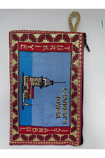 GALATA GIFT Traditional Patterned, Istanbul Symbols Printed, Gilded, Zippered Women's Wallet, 16x10cm