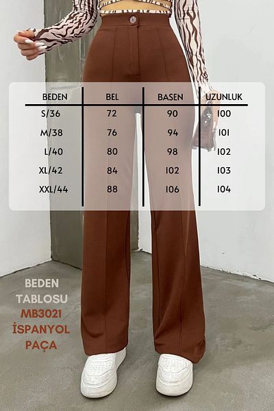 Mogi Butik High Waist Recovery Women's Palazzo Trousers 3021 - Flared Leg