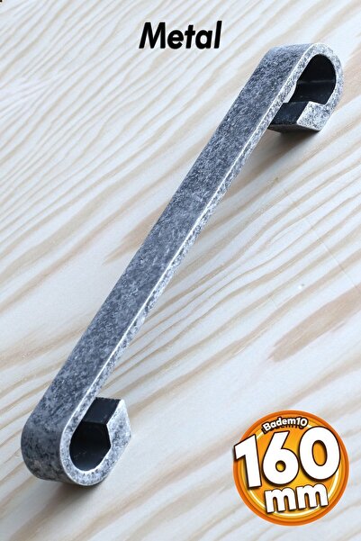 Badem10 Barida Eskitme Antik Gümüş Metal 160 Mm Mobilya Mutfak Çekmece Dolap Dolabı Kulpu Kulbu Kulpları