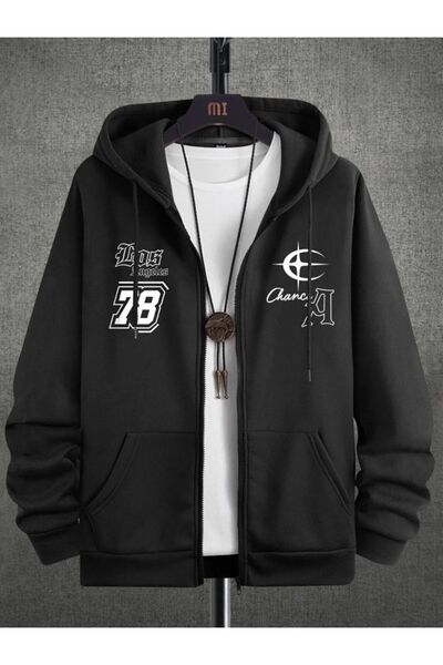 Altamira سترة صوفية كبيرة الحجم بطبعة لوس أنجلوس 78 بسحاب وغطاء للرأس للجنسين...