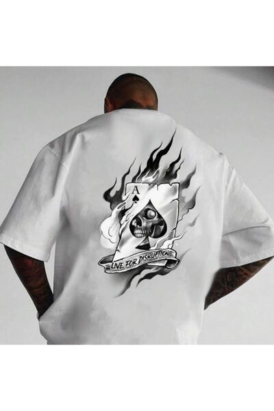 Altamira Чоловіча біла футболка з принтом дівчини з макою великого розміру