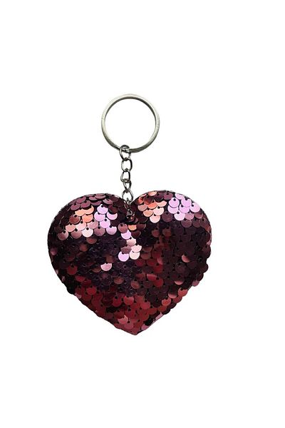 GALATA GIFT Μπρελόκ με παγιέτες καρδιά 13 cm - Αξεσουάρ τσάντας με μαλλί εσωτερικά