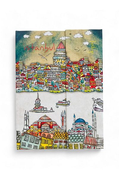 GALATA GIFT Caiet de mulțumire pentru memorie și amintire - Jurnal, caiet de concepte cu copertă rigidă, fără linii și tematică Istanbul