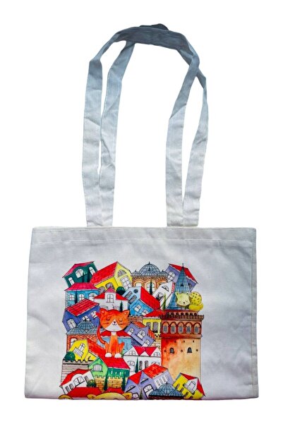 GALATA GIFT 40*34 см Сумка з принтом з тканини унісекс - для молодих та дорослих жінок, шкільна та університетська сумка