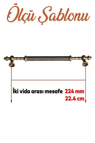 Badem10 Lemn de molid antic, metal galben antic, 224 mm, mobilier, sertar de bucătărie, dulap, mâner dulap, mânere