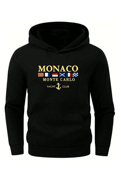 Altamira Ανδρικό φούτερ με κουκούλα σε μαύρο χρώμα Monaco