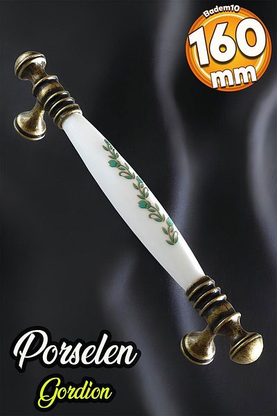 Badem10 Gordion (PREMIUM) Porțelan antic alb antic 160 mm Mobilier Bucătărie Dulap Mâner dulap