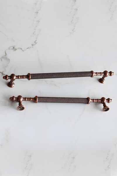Badem10 Ladin Eskitme Antik Bakır Metal 192 Mm Mobilya Mutfak Çekmece Dolap Dolabı Kulpu Kulbu Kulpları