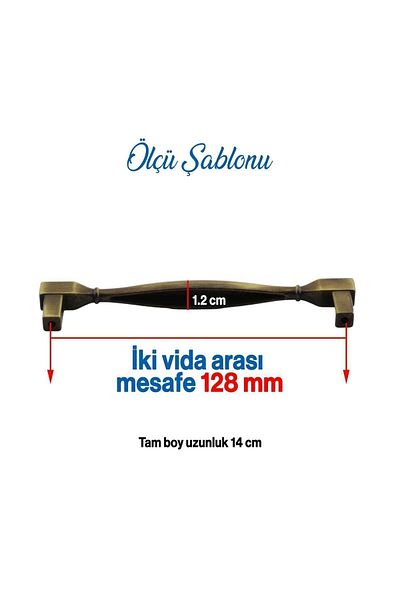 Badem10 Mobilier metalic de 128 mm - Antique pătrat, galben antic, capac sertar bucătărie, mâner dulap