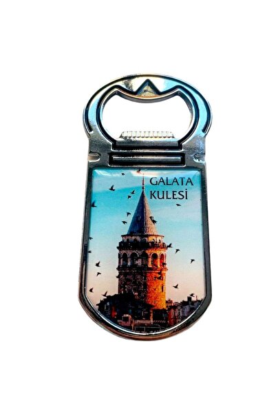 GALATA GIFT 9*4 cm Turnul Galata și pescăruși Magnet metalic robust pentru deschiderea frigiderului