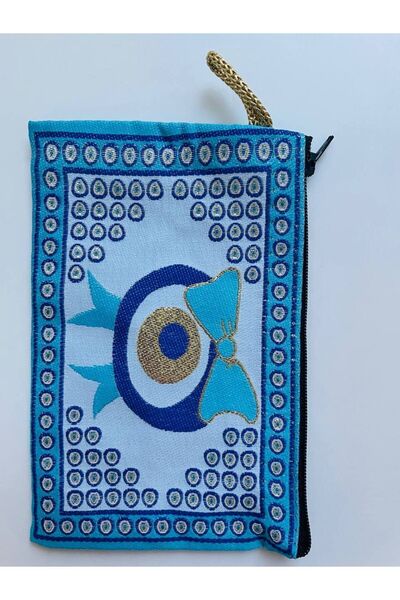 GALATA GIFT Жіночий гаманець з нечистим оком середнього розміру на підкладці з частими застібками-блискавками