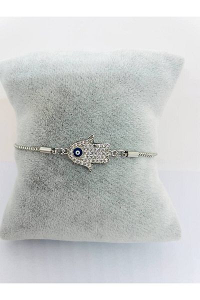 GALATA GIFT Fatimans Hand Series - Elevator Rhinestone Steel Bracelet