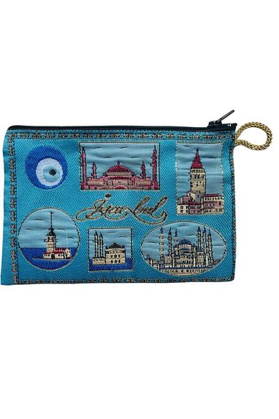 GALATA GIFT Portofel de damă de mărime medie - elegant, cu fermoar, căptușit, portofel pentru monede cu model Kilim 15x10