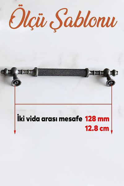 Badem10 Lemn de molid antic argintiu antic metal 128 mm mobilier bucătărie sertar dulap dulap mâner mâner
