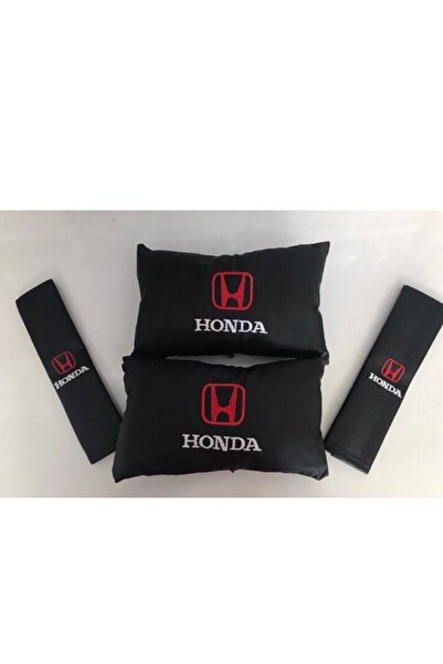 ŞENYILDIZ AKSESUAR Honda Nakışlı Civic Fc5 Crv Deri 1 Çift Boyun Yastık Ve 1 ...