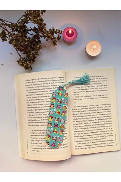 GALATA GIFT البومة اللطيفة، اللون الفيروزي السائد، إشارة مرجعية على شكل شرابة