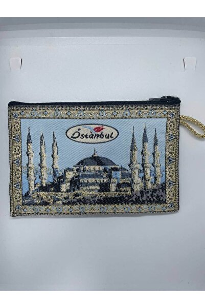 GALATA GIFT Традиційний візерунок, символи Стамбула, золота облямівка, жіночий гаманець на блискавці, 16x10 см