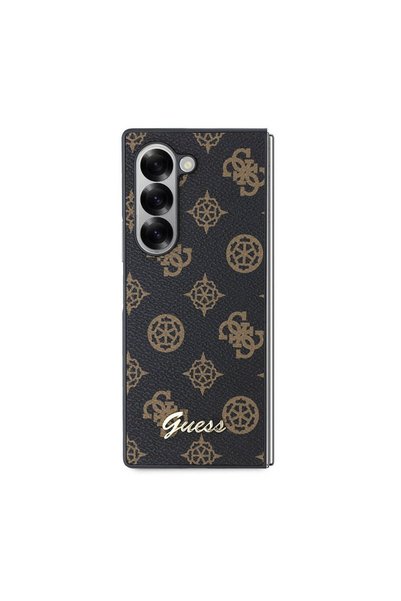Guess Galaxy Z Fold 6 Uyumlu Kılıf Guess  Lisanslı Peony Script Kapak Siyah