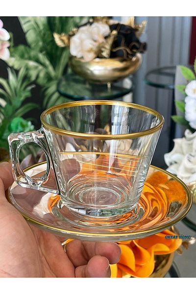Paşabahçe PAŞABAHÇE Vela Cup Set 12 Pieces 6-Person Star Gift Dowry Holder