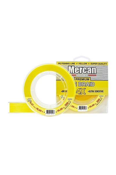 Mercan Yellow Color Premium X4 Pe Reel Fishing Line - Rope 300m