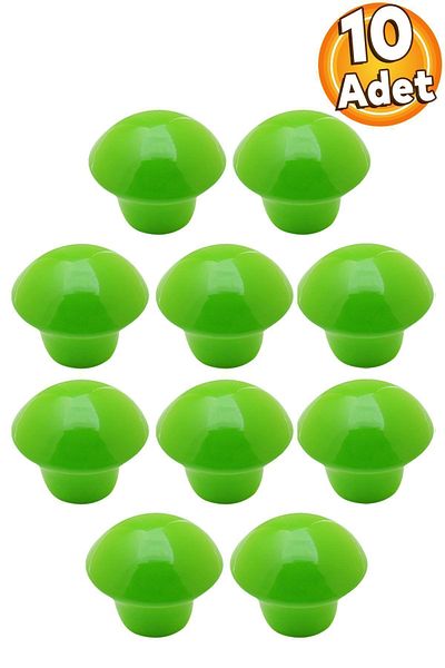 Badem10 Buton ciupercă metal (VERDE) Mobilier rotund pentru cameră pentru copii Dulap sertar bucătărie 10 buc. Mâner