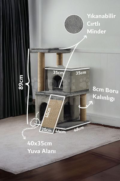 Pet Dreams Cabon Luxury Cat Scratcher, Lounge Area with Slot, Ramps and Cushions