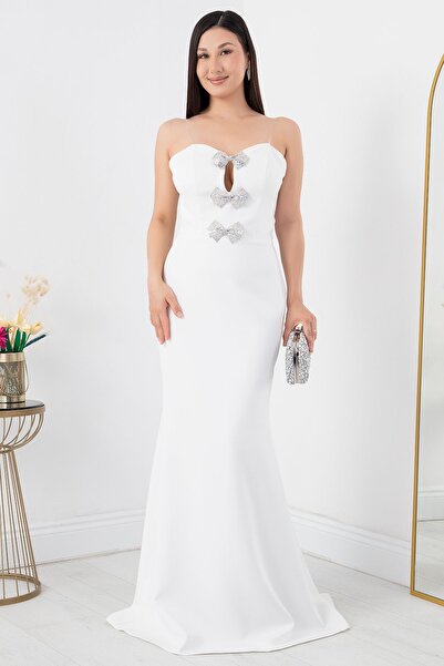 PULLIMM Сукня без бретелей з каменями у вигляді метеликів - ECR5372