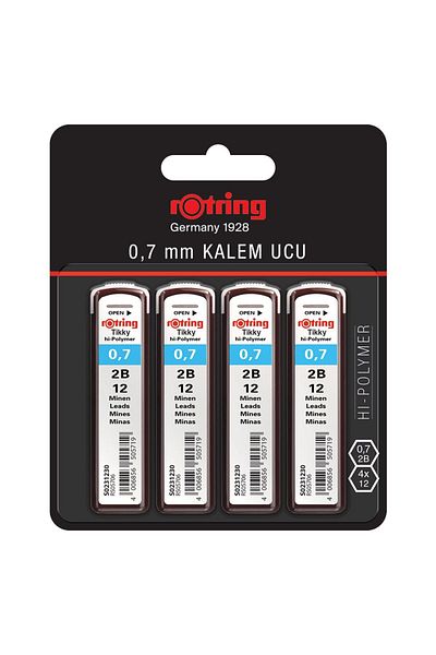 Rotring Tikky 0.7 2B Hi-Polymer - 4 Pen Tips