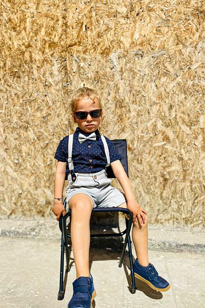 LULU Kids Nyári fiúk öltöny - 4 db-os szett csokornyakkendővel és szalaggal