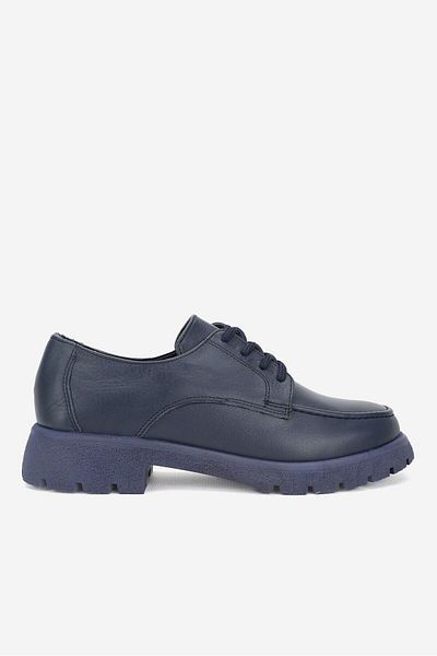 TUNAELLİ Παπούτσια Oxford από φυσικό δέρμα με κορδόνια Navy Blue Number 36-41
