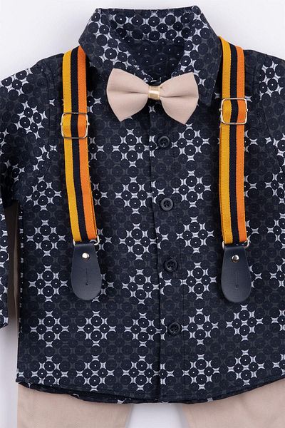 LULU Kids Lunaris Boy's Suit - Bow Tie and Suspender, 4-Piece Set