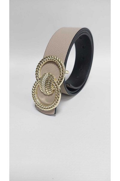 Kemerix Double-Way Women's Belt with Gold Buckle