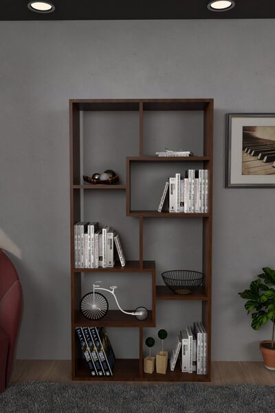 Moonlife Ersinan Zebra Dekoratif Kitaplık Ceviz