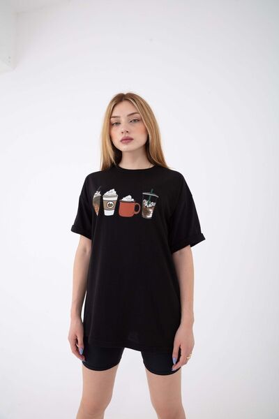 Mad&Calf Γυναικείο μπλουζάκι με διπλό μανίκι σε μαύρο χρώμα και μπλουζάκι με στάμπα κολοκύθας