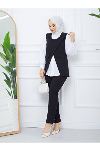 BERNEO طقم نسائي مكون من 3 قطع بتفاصيل صدرية متقاطعة