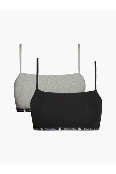 Calvin Klein Podpísaná dámska športová podprsenka – elastický pás, čierno-sivá 000qf7215e-bgh