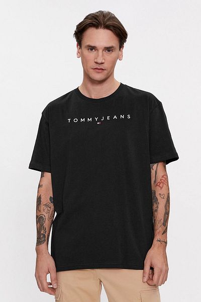 Tommy Hilfiger Erkek Marka Logolu Günlük Kullanıma Uygun Siyah T-Shirt Dm0dm17993-Bds