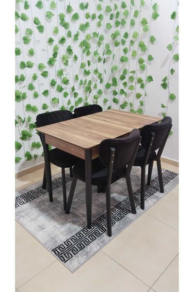 ÖZCAN METAL 70X110 MDF Masa Elma Sandalye Mutfak Balkon Masa Sandalye Takımı