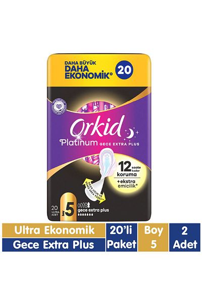 Orkid بلاتينيوم نايت اكسترا بلس - 20x2 40 فوطة
