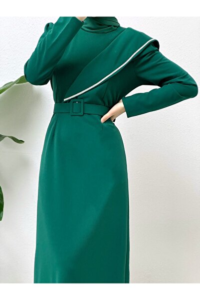 HİJABAYA Φόρεμα Crepe - Κεντημένο με πέτρα και ζώνη