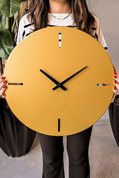 Artepera 46 Cm - Timeless Sessiz Metal Dekoratif Duvar Saati - Altın - Ev Ofis Salon Duvar Saatleri - Aps113