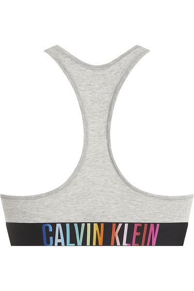 Calvin Klein Sport-BH für Damen mit Markenlogo – bequem und atmungsaktiv für den täglichen Gebrauch mit elastischem Band – Grau